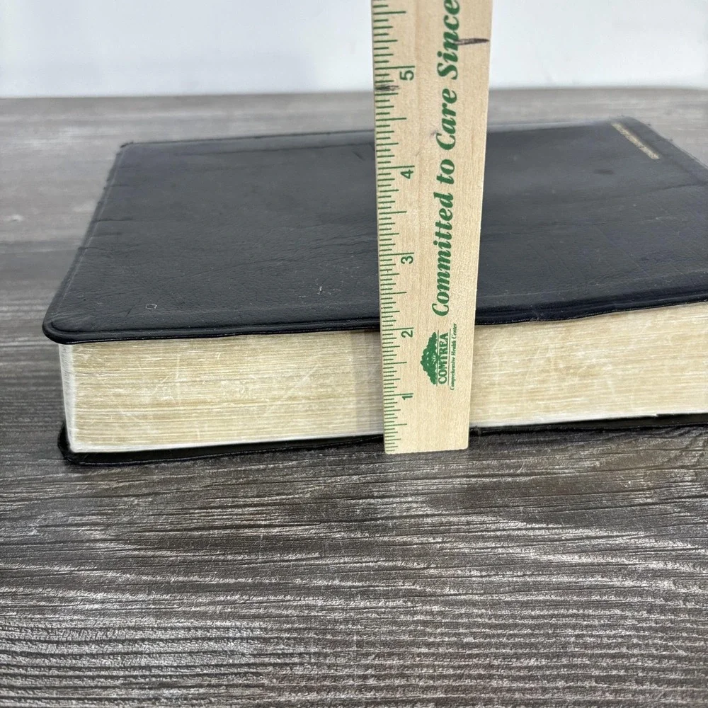 Holy Bible NKJV New Open Bible Study Large Print Black Bonded Leather Nelson